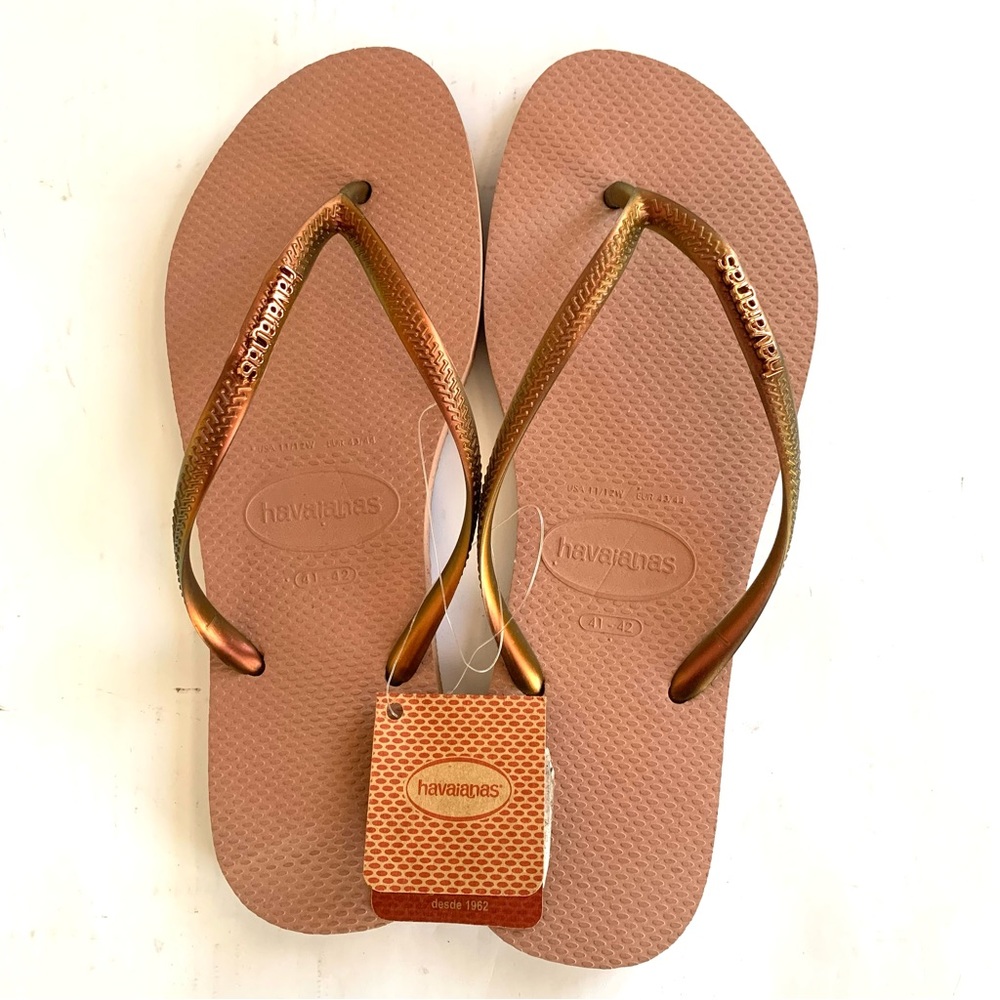 HAVAIANAS NWT SLIM FURTA FLIP FLOPS SANDALS SLIDES IN CROCUS ROSE. Sz11/12